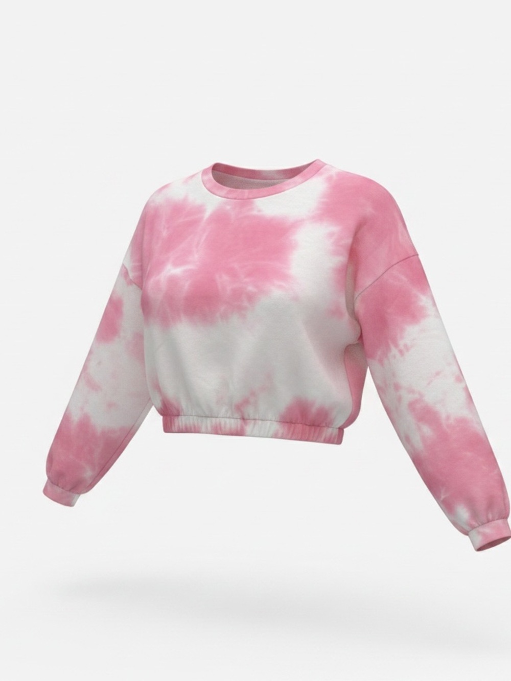 NEW IRIS Sweatshirt Womens Pink Tie Dye Pullover Cropped Size Small Gym Pilates